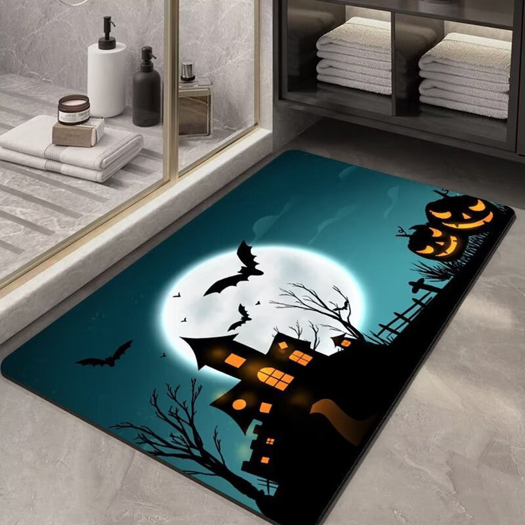Stijggn Halloween Kitchen Rugs Halloween Mat Halloween Decorations Doormat, Welcome Mats for Front Door,Spooky Outdoor Mats for Front Door, Living Room, Bedroom, K-ids' Room