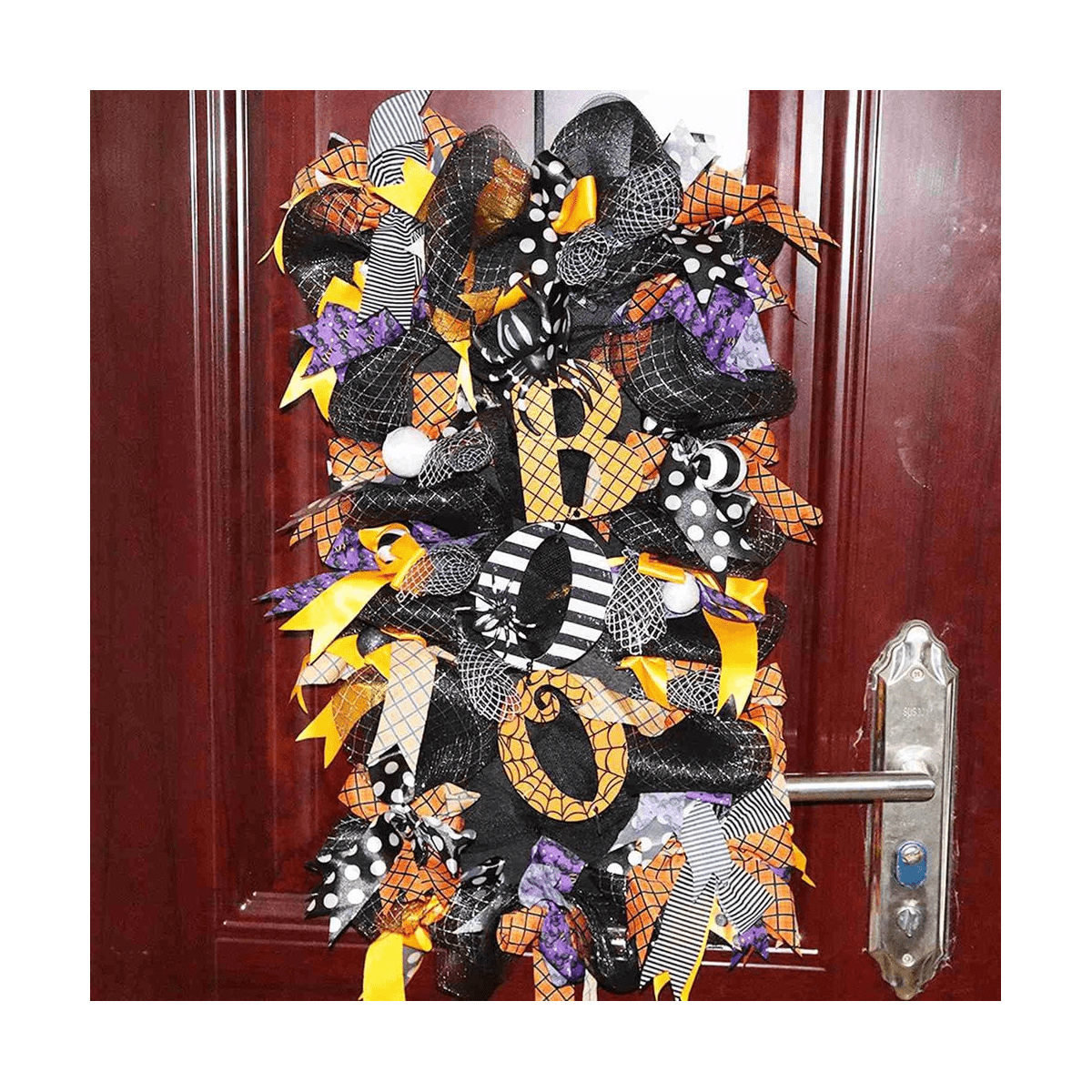 Halloween Wreath Fall Wreath, Halloween Wreath for Front Door, Halloween Spider, Mesh and Ribbons Wreath