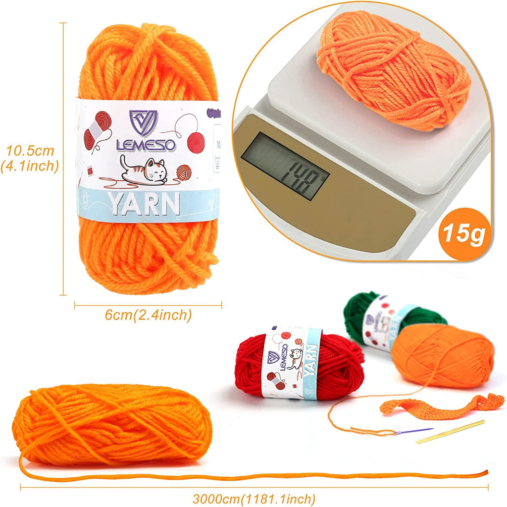 Moncolis 12 Skeins Mini Yarn for Knitting Crochet Craft - 100% Acrylic,0.53oz/15g,28 Yards/Roll