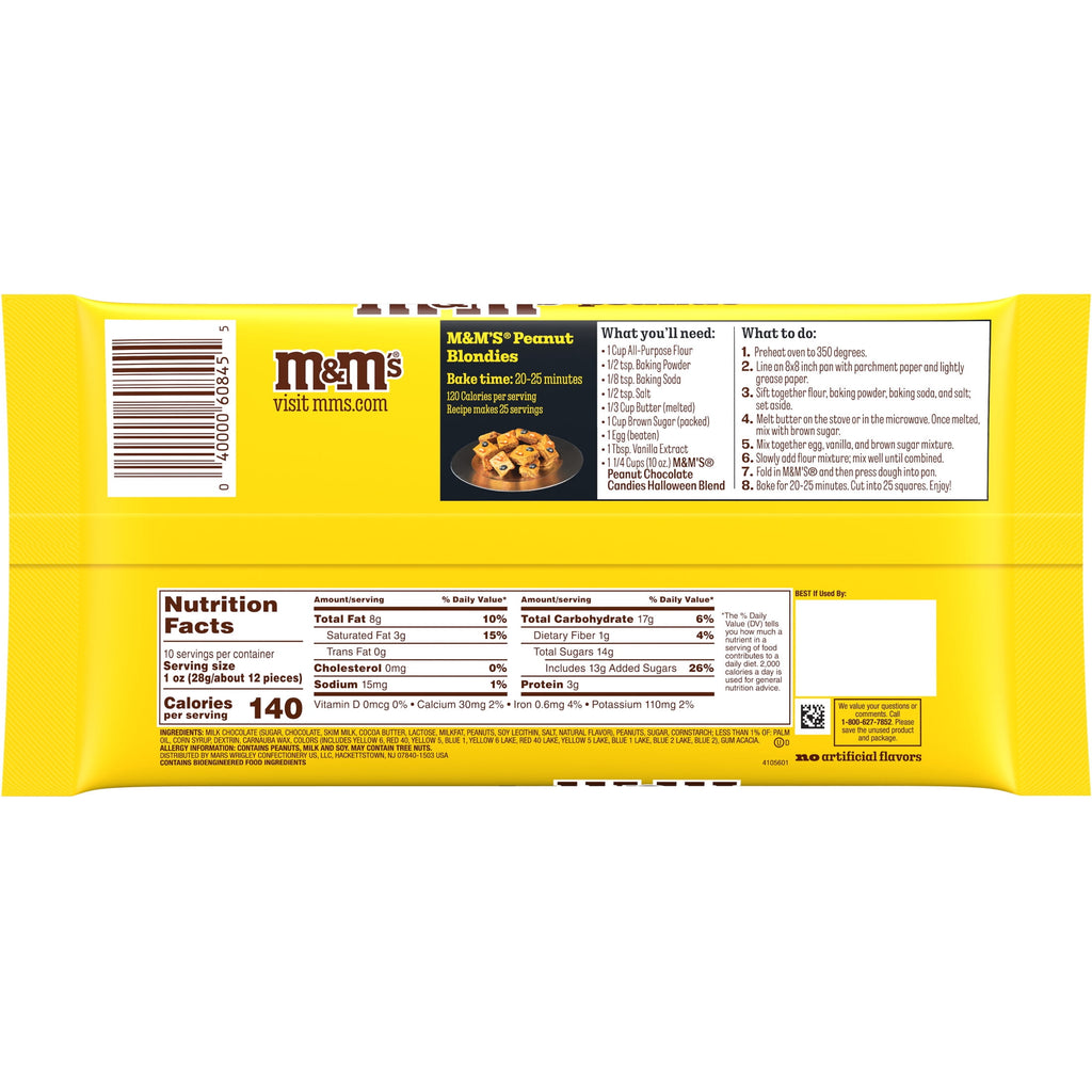 M&M'S Peanut Milk Chocolate Halloween Mix Halloween Chocolate Candy - 10 oz