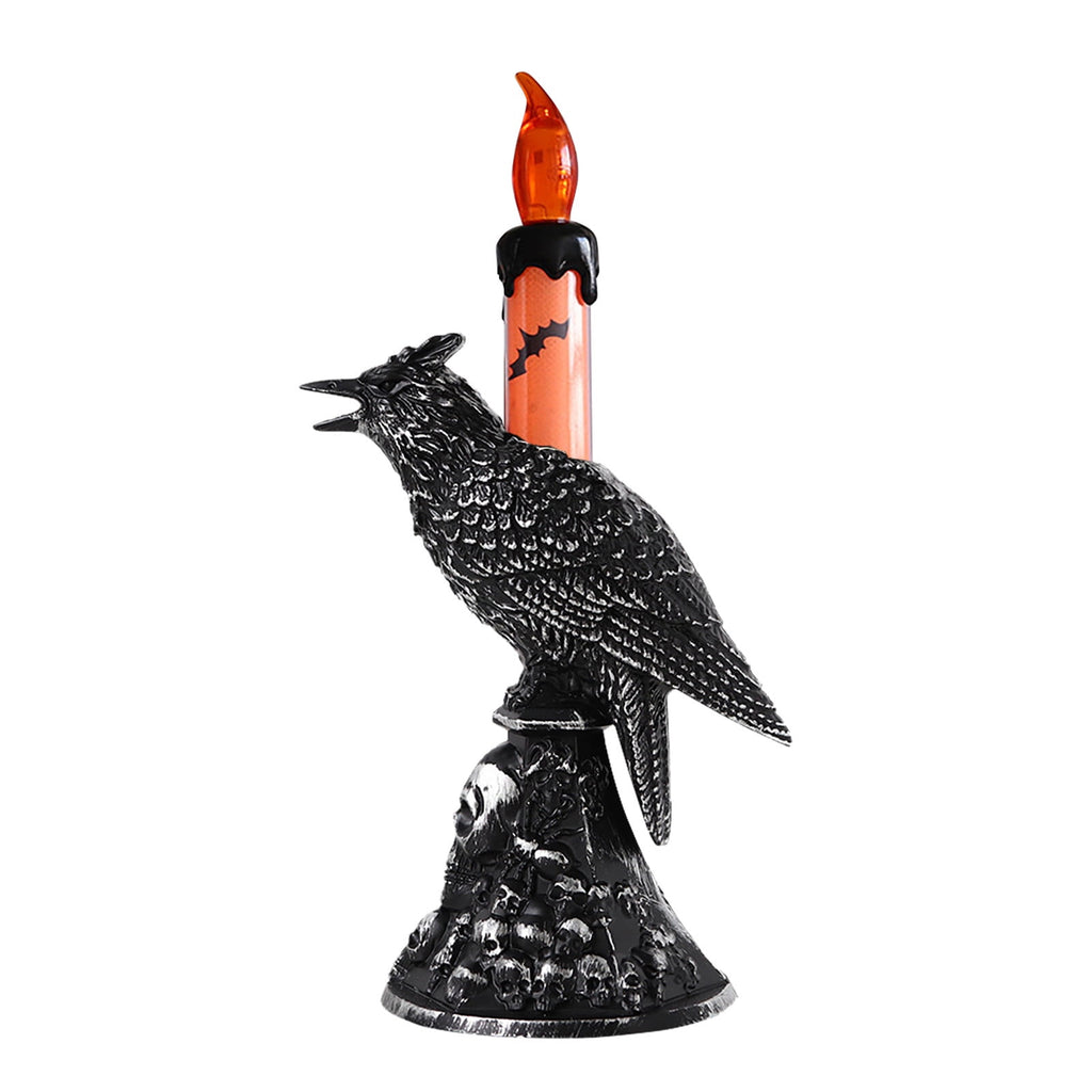Gothic Mysterious Crow LED Light Luminous Sculpture, Resin Gothic Home Decor Accent, Raven Lamp for Halloween Gift, Bedroom Bedside, Living Room