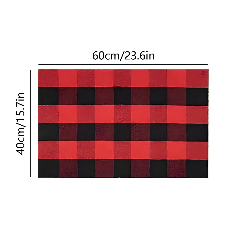 Xuniizn Fall Door Mat, Buffalo Plaid Fall Outdoor Rug Black & White Striepd Rug Front Door Mat Halloween Thanksgiving Fall Autumn Home Decor,Welcome Doormat for Front Door,Farmhouse Decor, 24 x 16"