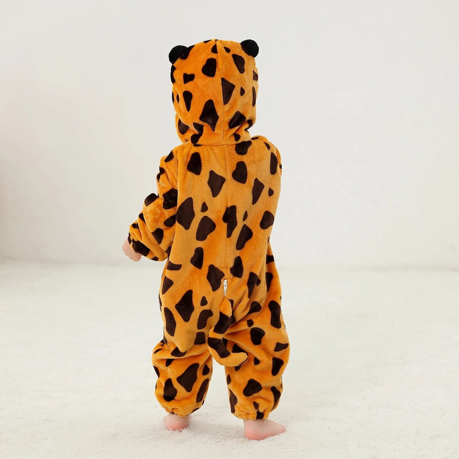 WIBACKER 0-3T Unisex Baby Animal Costume Winter Autumn Flannel Hooded Romper Christmas and Halloween Dinosaur Cosplay Jumpsuit