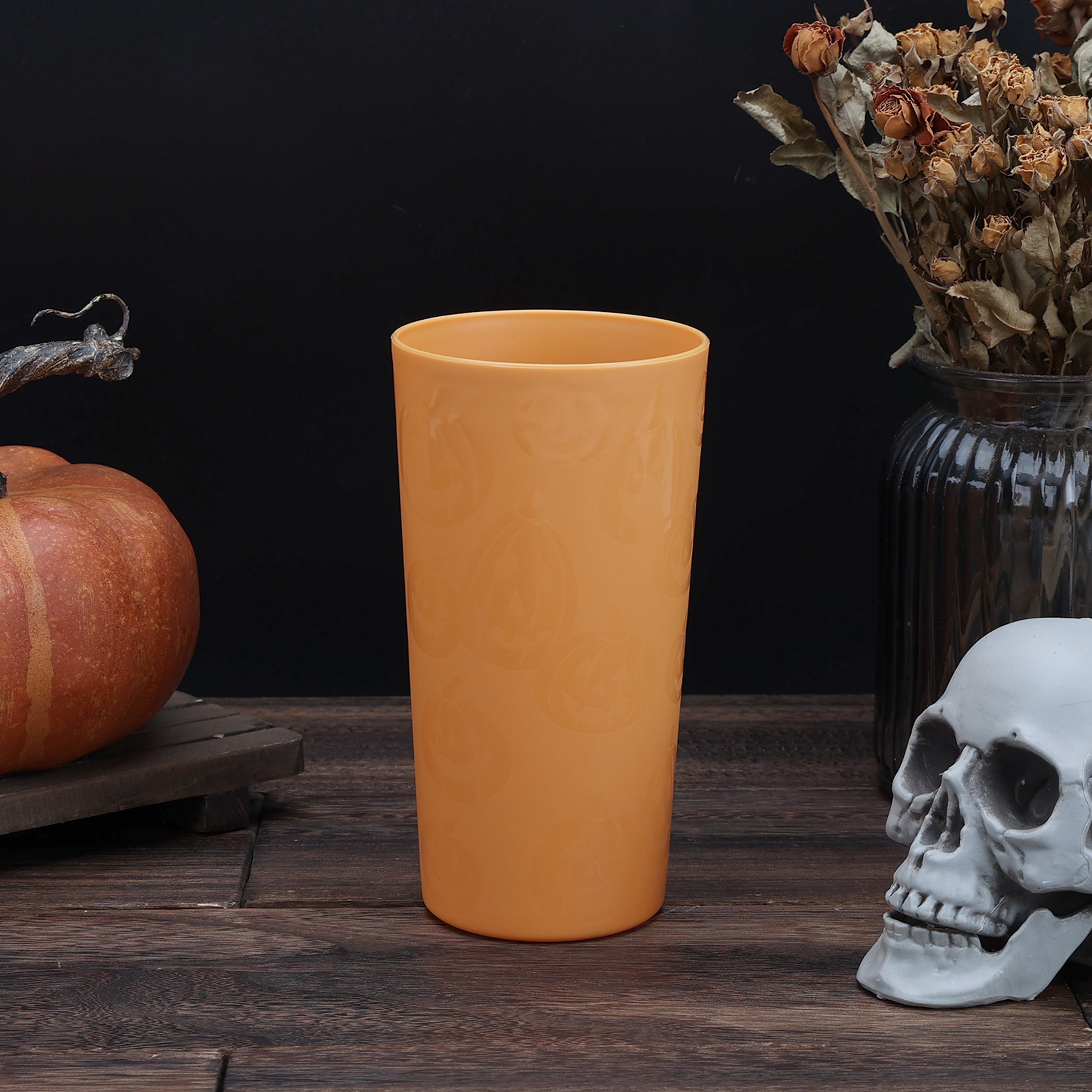 Mainstays 26 oz Round Plastic Skeleton Tumbler, Purple