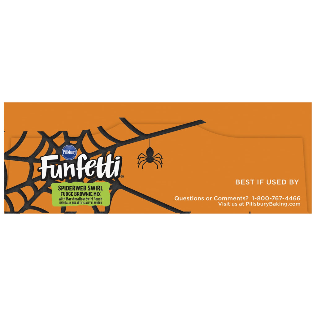 Pillsbury Funfetti Spiderweb Swirl Fudge Brownie Mix, 18.4 oz Box