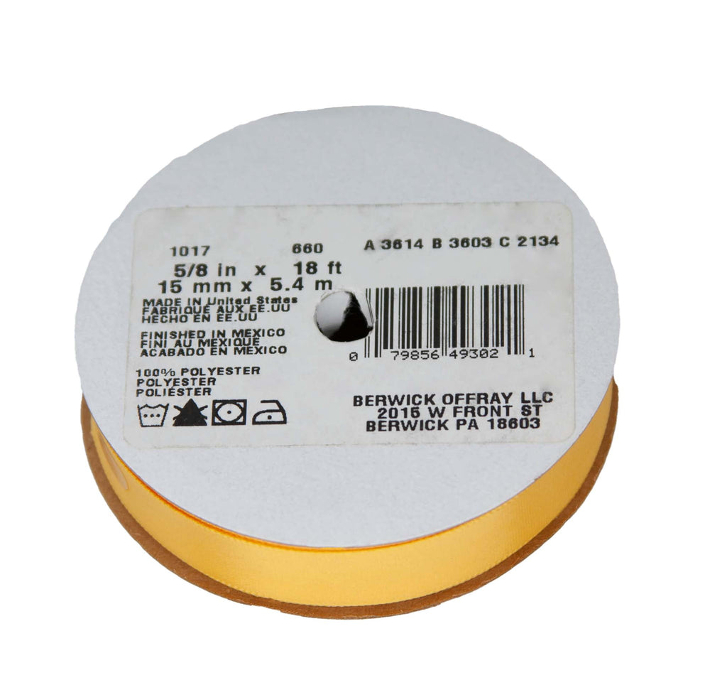 (3 pack) Offray Ribbon, Forest Green 5/8 inch Single Face Satin Polyester Ribbon, 18 feet