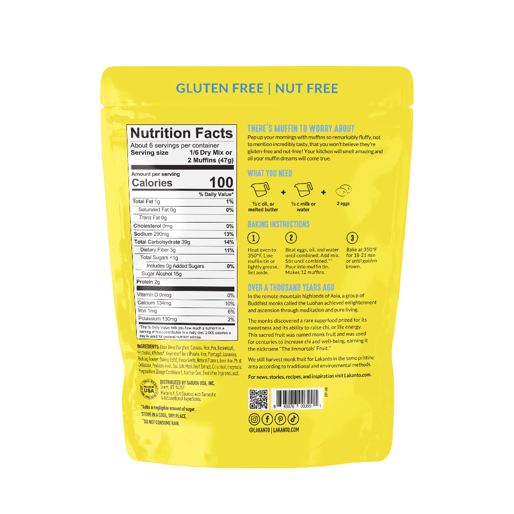 Lakanto Pumpkin Spice Muffin Mix - Sweetened with Monk Fruit and Allulose, Erythritol -8 Oz