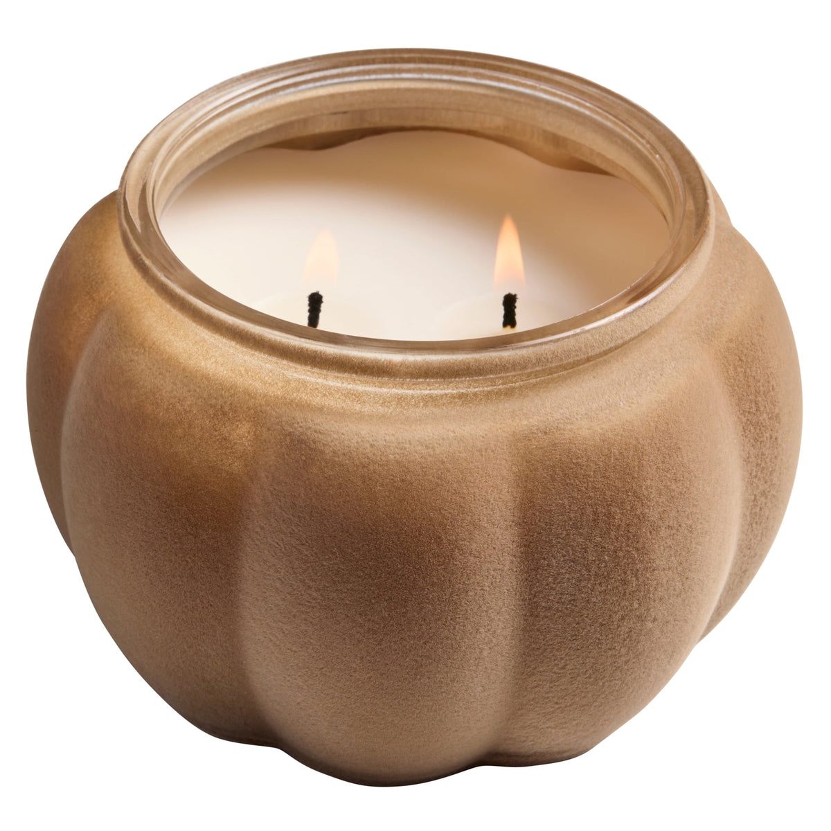 Better Homes & Gardens Flocked Pumpkin Jar Candle, Pumpkin Snickerdoodle Swirl, 2-Wick, 12.7 oz