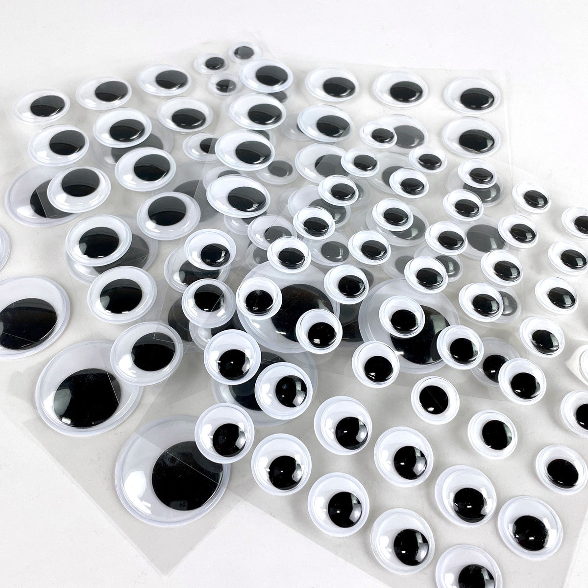 Hello Hobby Black & White Adhesive Stick On Googly Eyes for Crafts, 119 Count