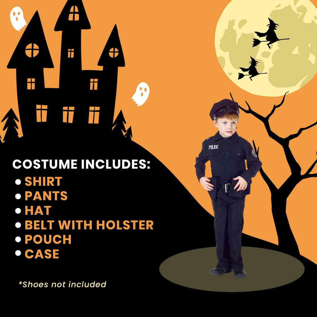 Underwraps Police Man Halloween Fancy-Dress Costume for Child, Little Boys M
