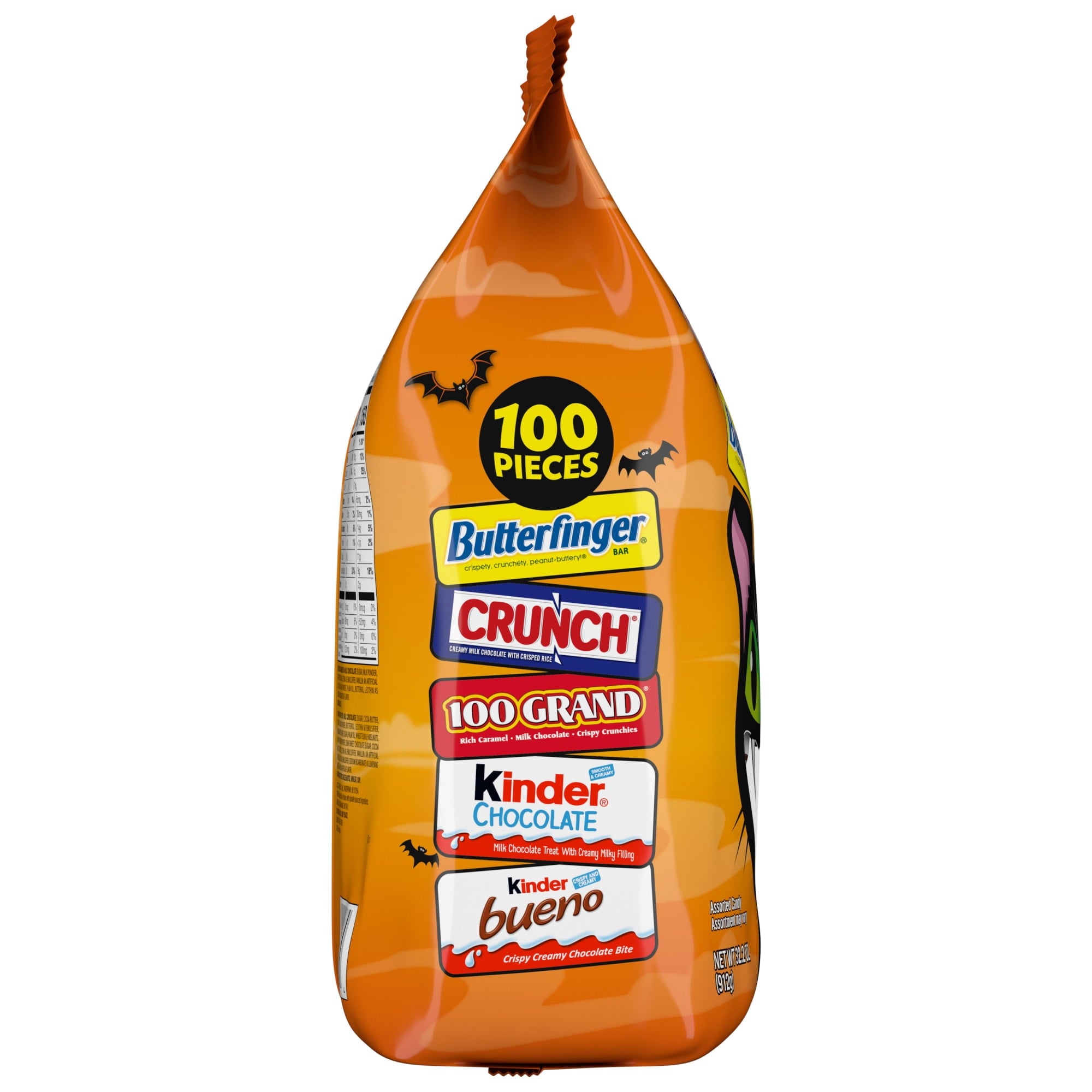 Butterfinger, CRUNCH, 100 Grand, Kinder Bueno, Kinder Chocolate, Minis Assorted Halloween Candy Bag, 100 Count, 32.2 oz