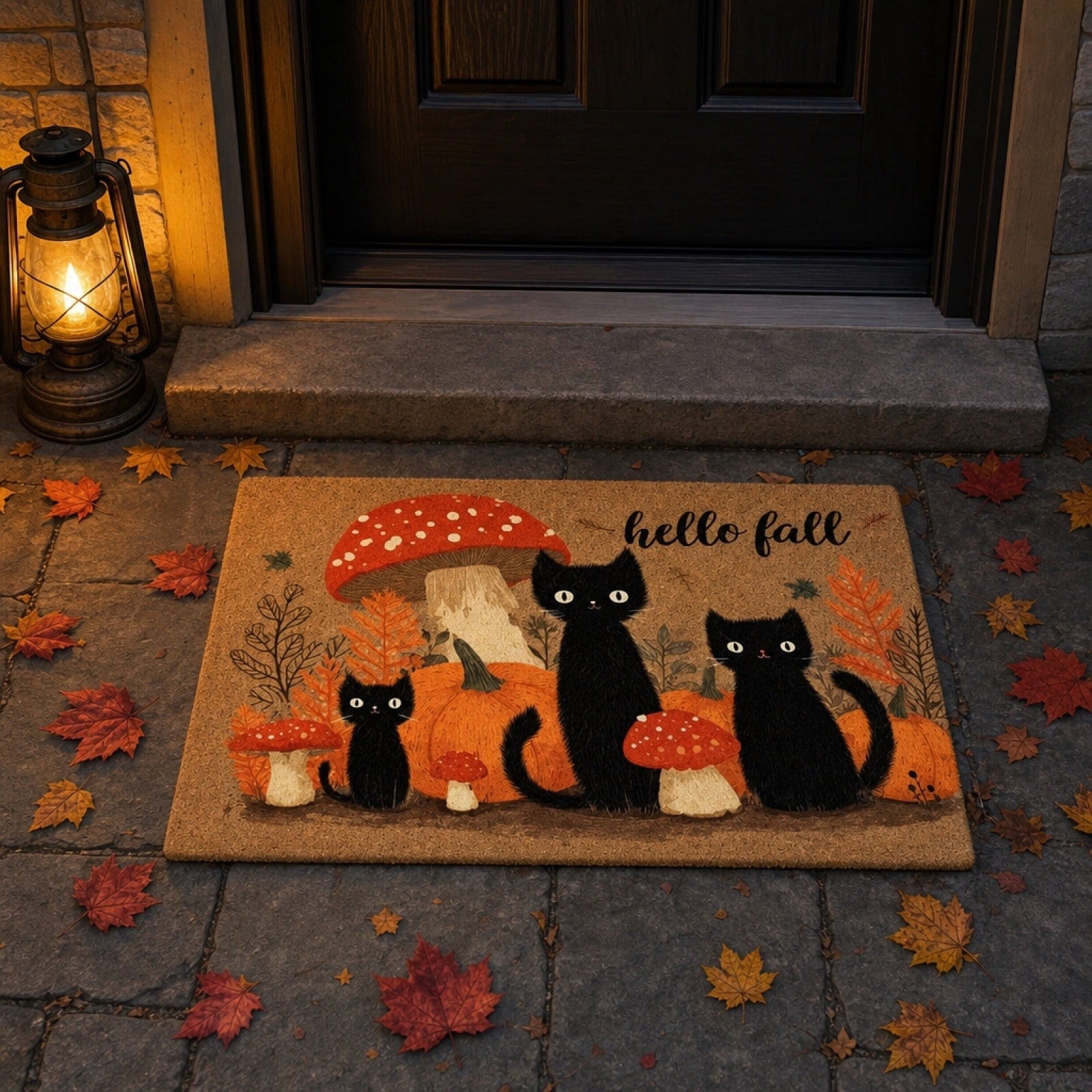WWC Halloween Door Mat, 32x20 inch Halloween Decor Thick Non Slip Ghost doormat, Entryway Rug for Fall Party Indoor Outdoor Front Porch