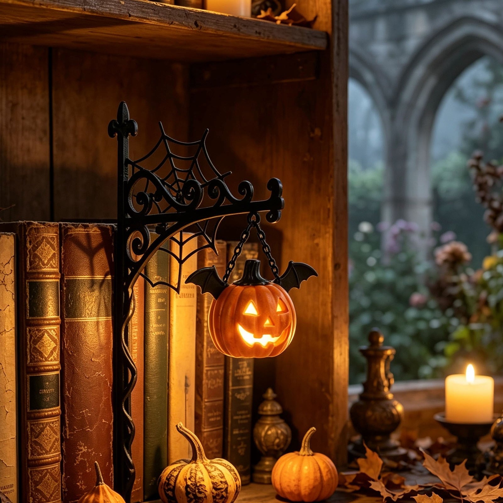 Diceymbol Halloween Decorations and Fall Decor, Halloween Venue Decoration Ghost Props LED Illuminated Ghost Decorations for Tabletop, Mantel, Shelf Indoor Outdoor 9.05 inch