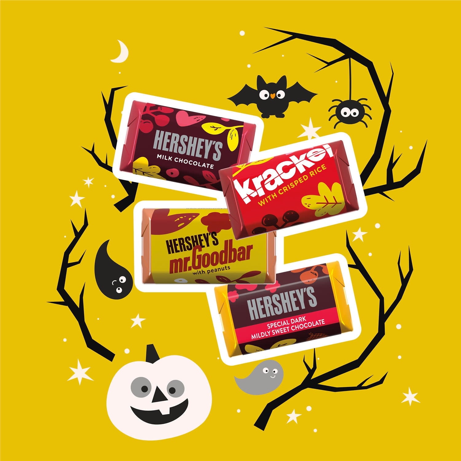 Hershey's Miniatures Assorted Chocolate, Fall Candy Bag, 8.9 oz