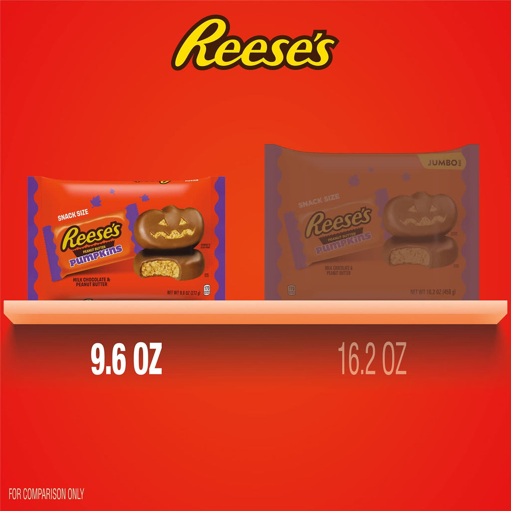 Reese's Milk Chocolate Snack Size Peanut Butter Pumpkins Halloween Candy, Bag 9.6 oz