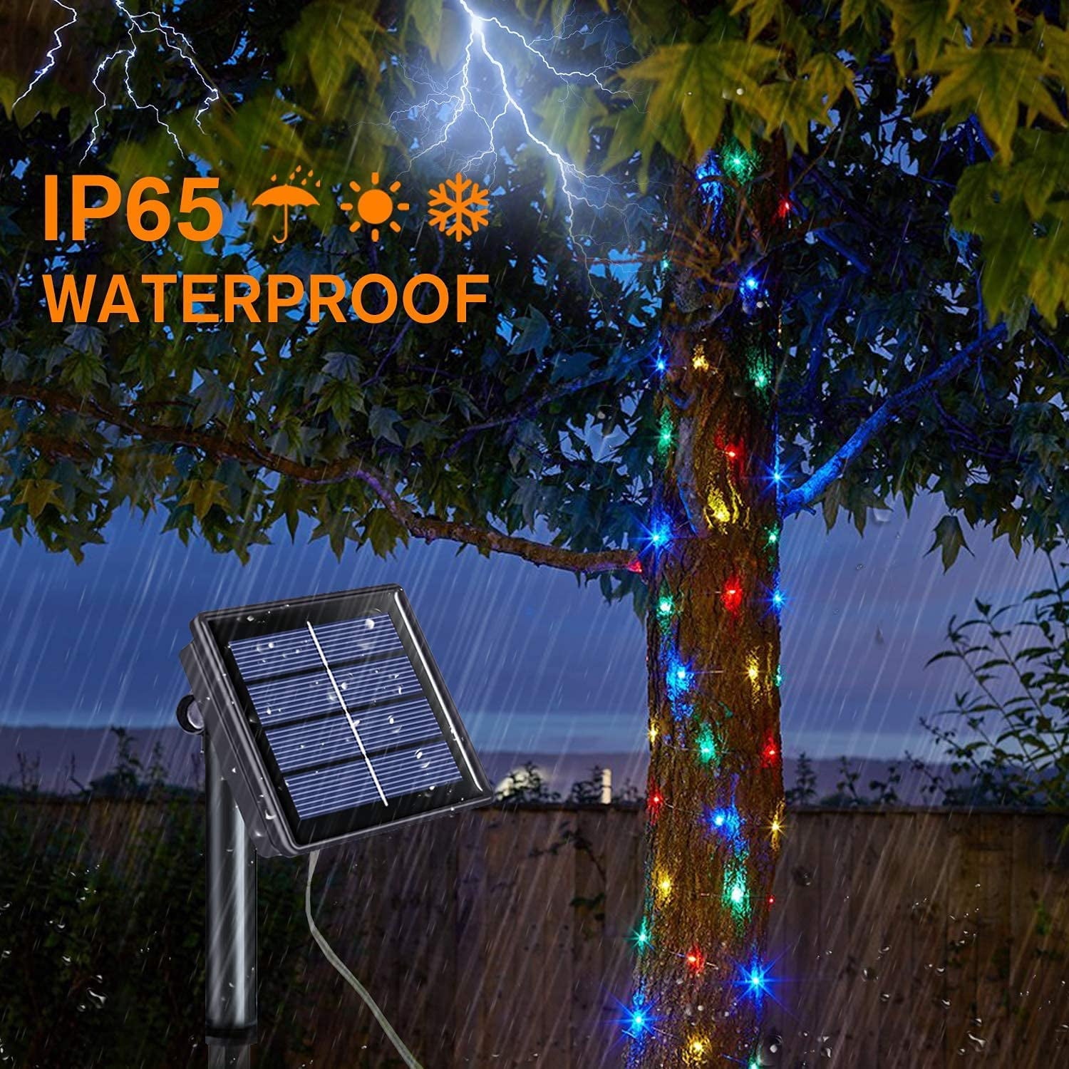 Purple Solar Fairy Lights Outdoor Waterproof, 4 Packs Each 33ft 100 LED Solar String Lights, 8 Modes Silver Wire Solar Twinkle Lights for Halloween Christmas Patio Garden