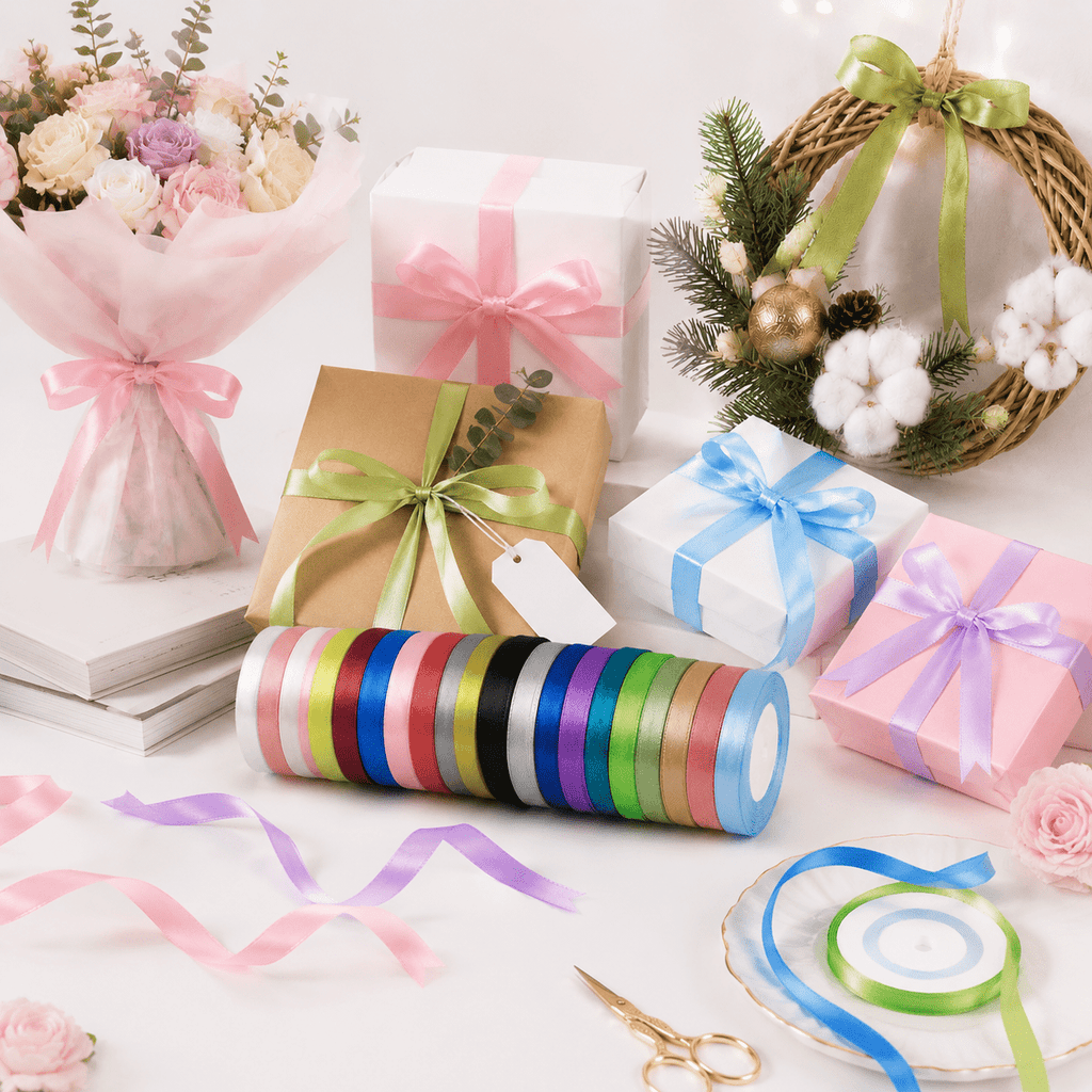 WLGJL 20 Colors 480 Yard Total, 0.4Inch x 24yds Each Rainbow Ribbon for Gift Wrapping, Crafts, Hair Bows Making, Party Decoration, Sewing, Floral Bouquets, Christmas