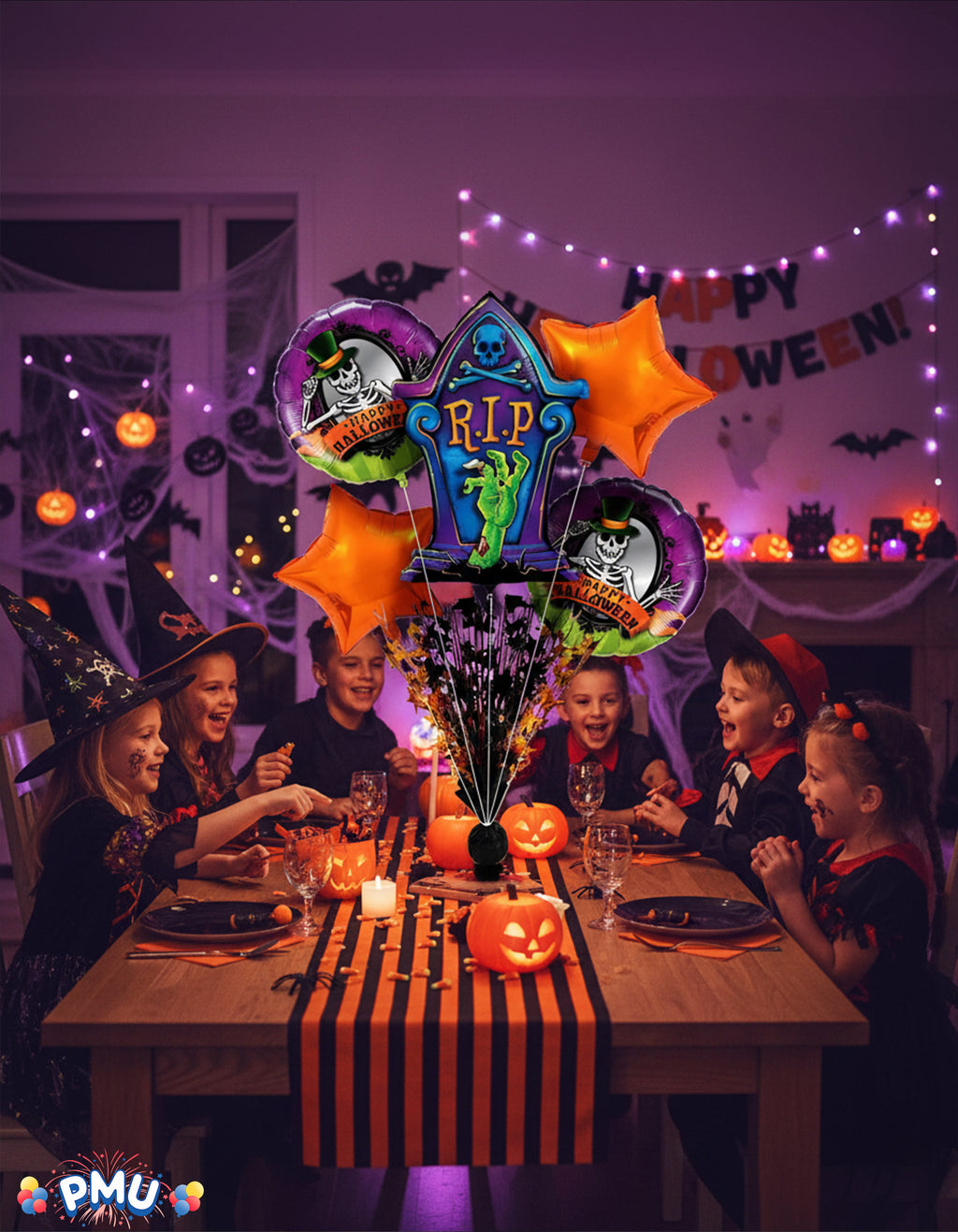 PMU Halloween Flying Ghost 24 Inch Mylar-Foil Balloon (10/pkg) Pkg/1