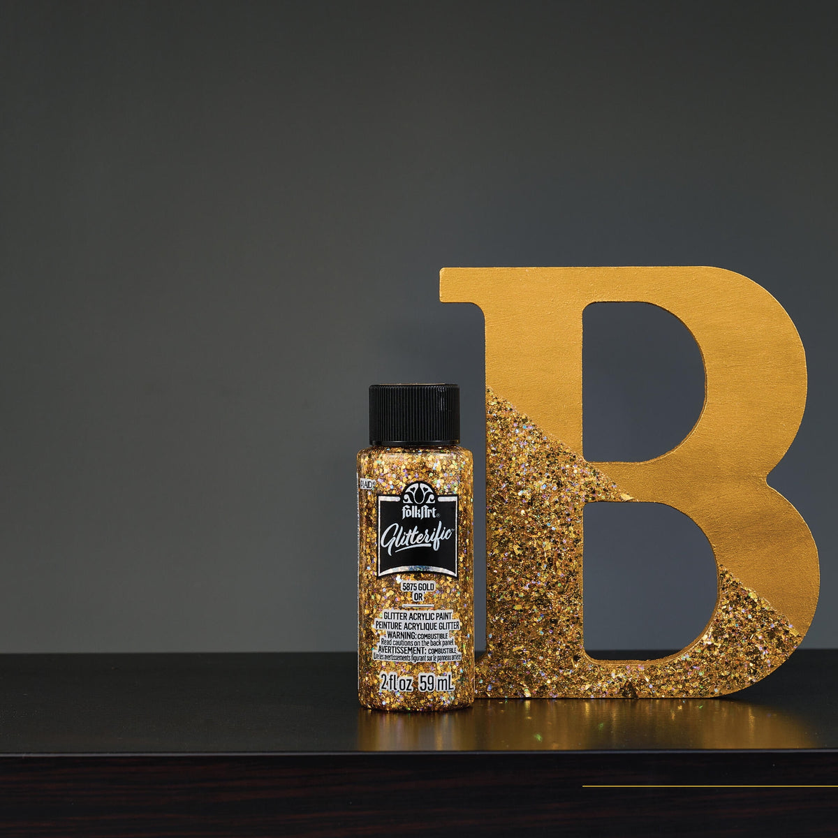 FolkArt Glitterific Acrylic Craft Paint, Glitter Finish, Hologram, 2 fl oz