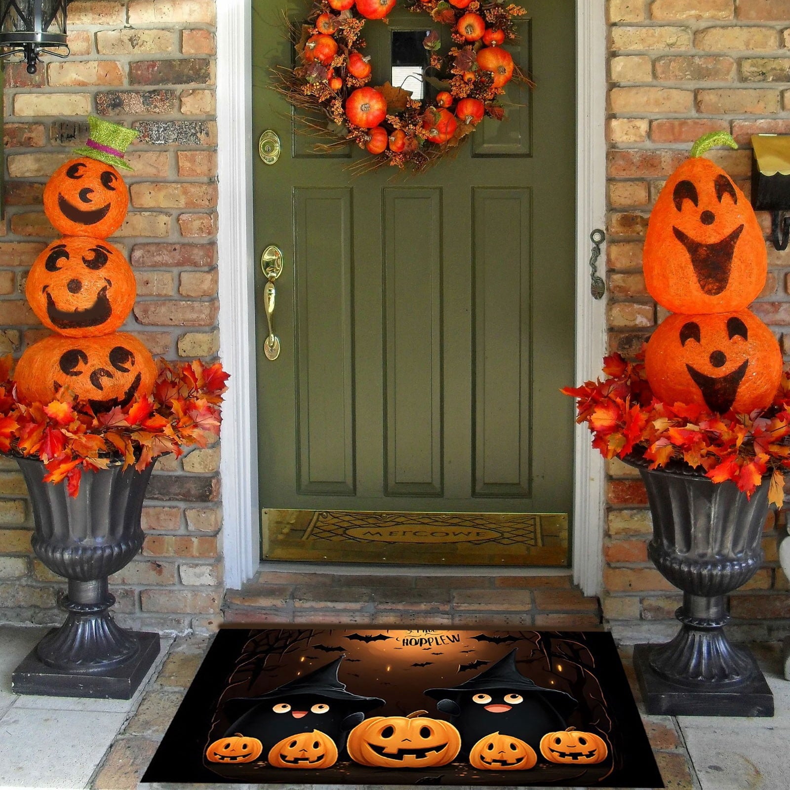 Vggrvlo Under5 Halloween Kitchen Rugs Mats for Floor Non Slip Extra Thick Chenille Door Mat Machine Washable Bath Mats Halloween Decorations