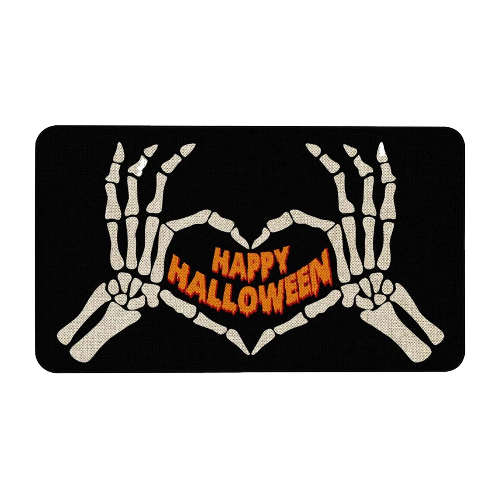 TOPRenddon Halloween Door Mat, Outdoor Front Door Decorative Doormat 16" x 24", Spider Web Bones Welcome Doormats, Non-Slip Rubber Mats Washable Carpet for Porch, Entryway, Indoor, Bathroom, Kitchen