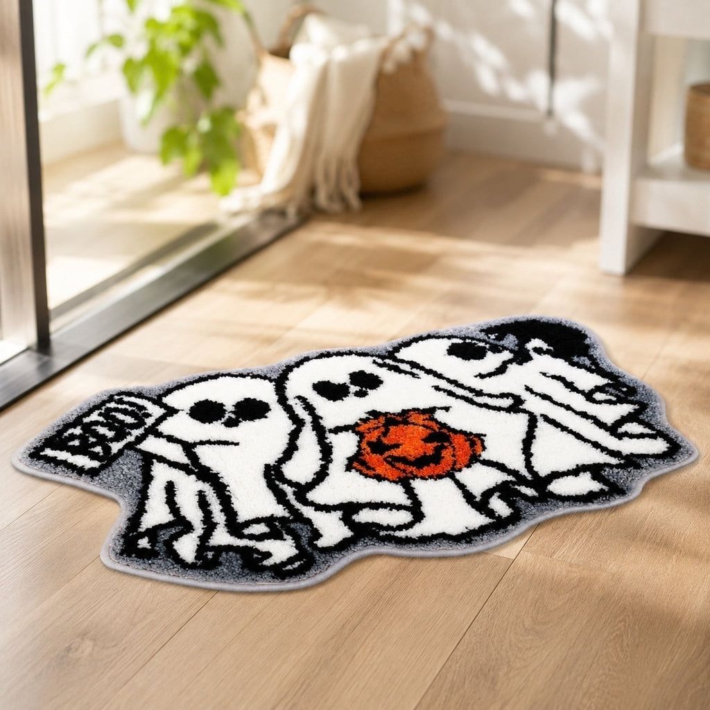 WWC Halloween Door Mat, 32x20 inch Halloween Decor Thick Non Slip Ghost doormat, Entryway Rug for Fall Party Indoor Outdoor Front Porch