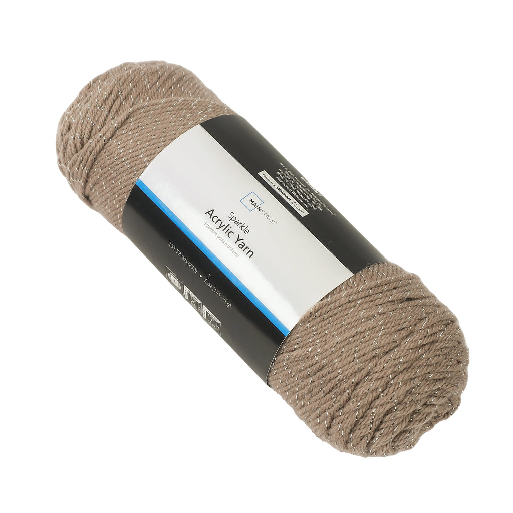 Mainstays Sparkle Acrylic Yarn, 5 oz, Platinum Silver