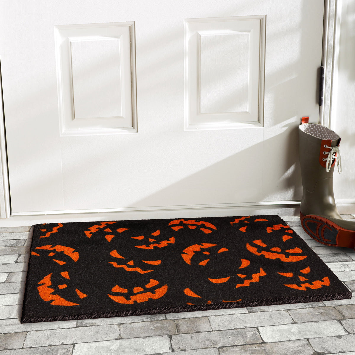 Home & More Halloween Doormats Scary Pumpkins 17 in. x 29 in. Coir Door Mat Party Decoration Props Decor 101771729