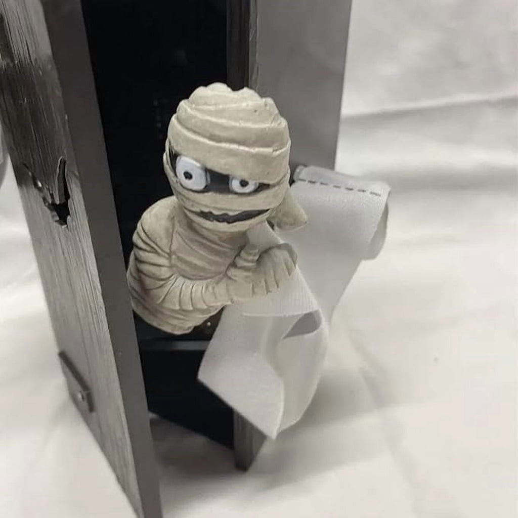 YiJuHui 2pcs Mummy Animated Decor Figurine, Halloween Props, Outhouse Mummy Statue, Halloween Decoration for Bathrooms Restaurant Hotel