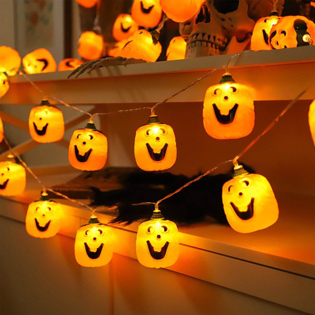 Darzheoy Halloween Pumpkin String Lights, LED Pumpkin Lights, 10 LED 5 FT Battery Operated String Lights, Halloween String Lights for Outdoor Indoor Halloween Party Decorations