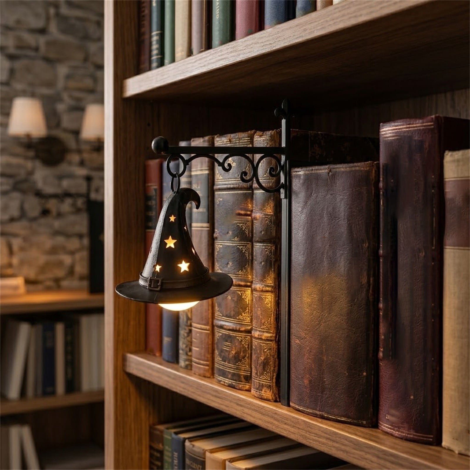 Halloween Ghost Library Lantern Decorative Bookshelf Lighting, Reading Book Shelf Lights for Study Reading Corner Home Library Gift for Book Lovers Bookworms