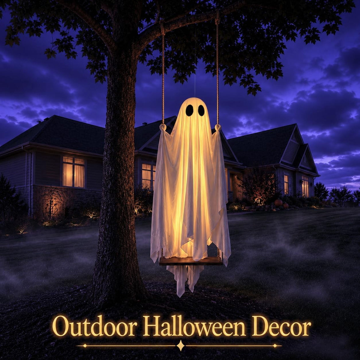 Clearance Halloween Decor-Halloween Decorations Indoor-Light up Ghost in Glass Like-Cute Ghost with Light for Home Kitchen Mantel Tabletop Party Decor and Holiday Decorations Best Halloween Gifts