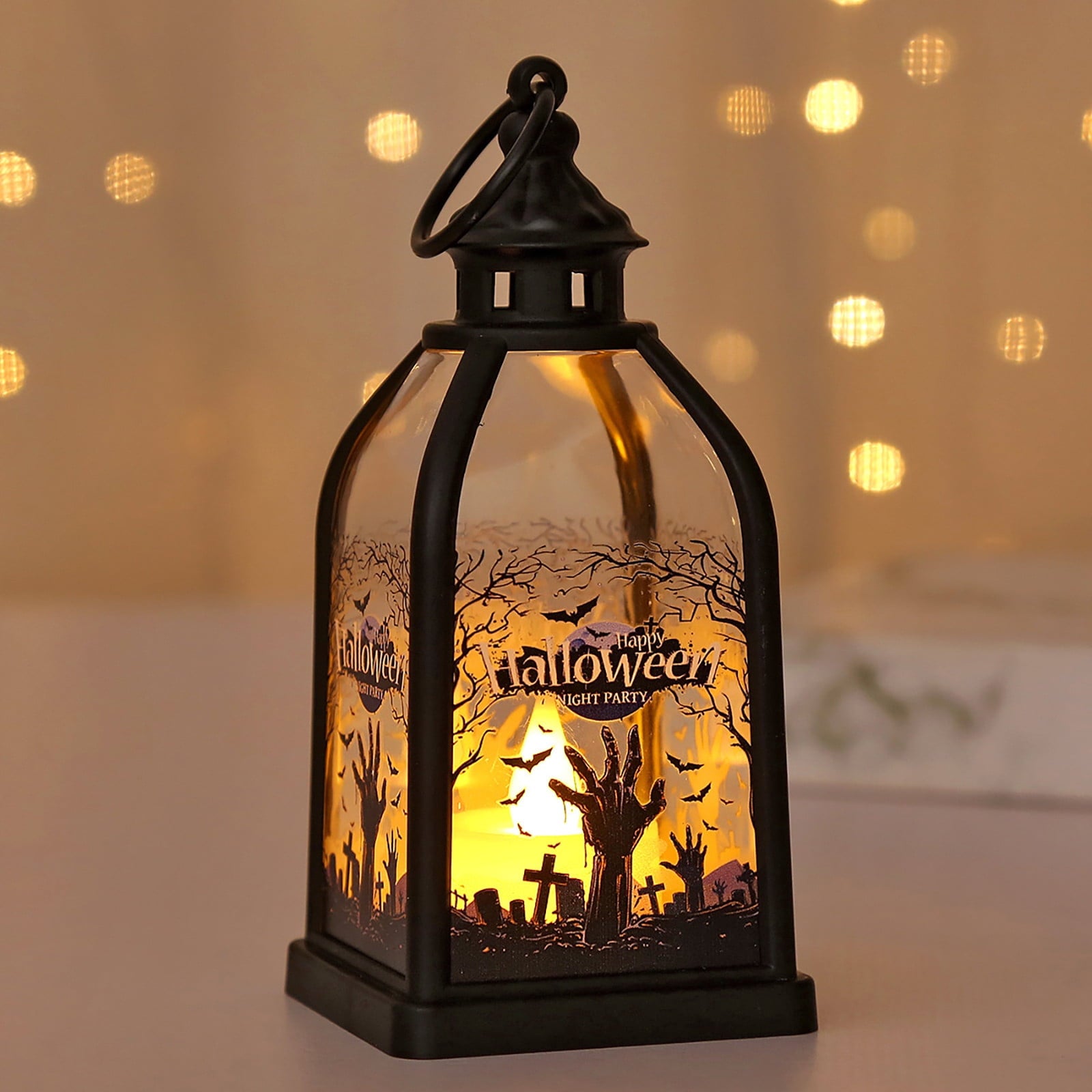 Halloween Decorations Indoor Candle Lantern With LED Lights Hanging Spooky Halloween Lanterns For Indoor Outdoor Home Room Door Party Decor