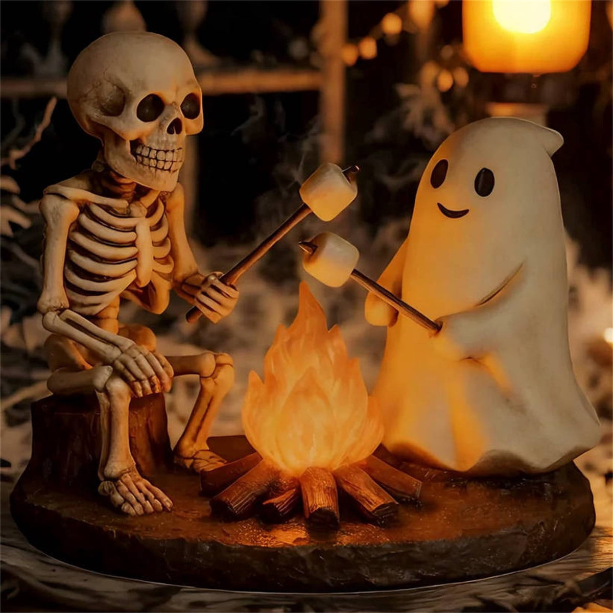 Clearance Halloween Decor-Halloween Decorations Indoor-Light up Ghost in Glass Like-Cute Ghost with Light for Home Kitchen Mantel Tabletop Party Decor and Holiday Decorations Best Halloween Gifts
