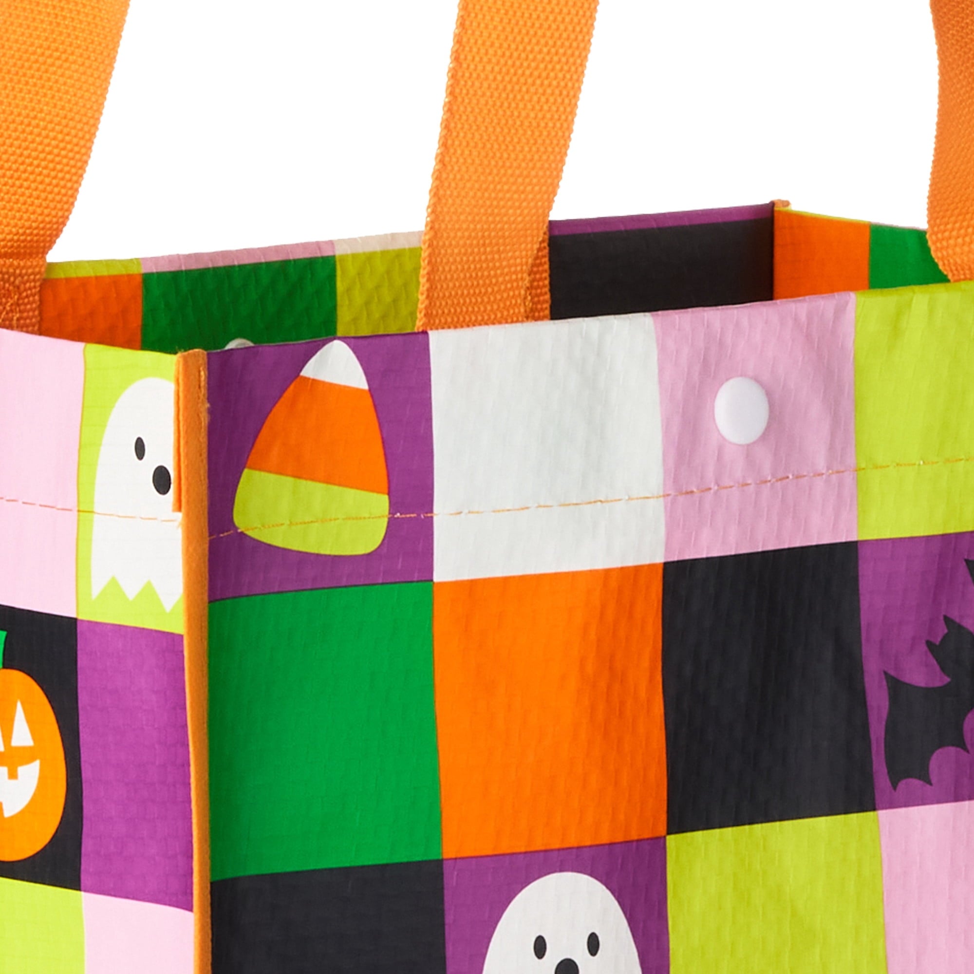 Hallmark Large Halloween Tote Bag (Ghosts, Candy Corn, Bats, Cats), 1 Count