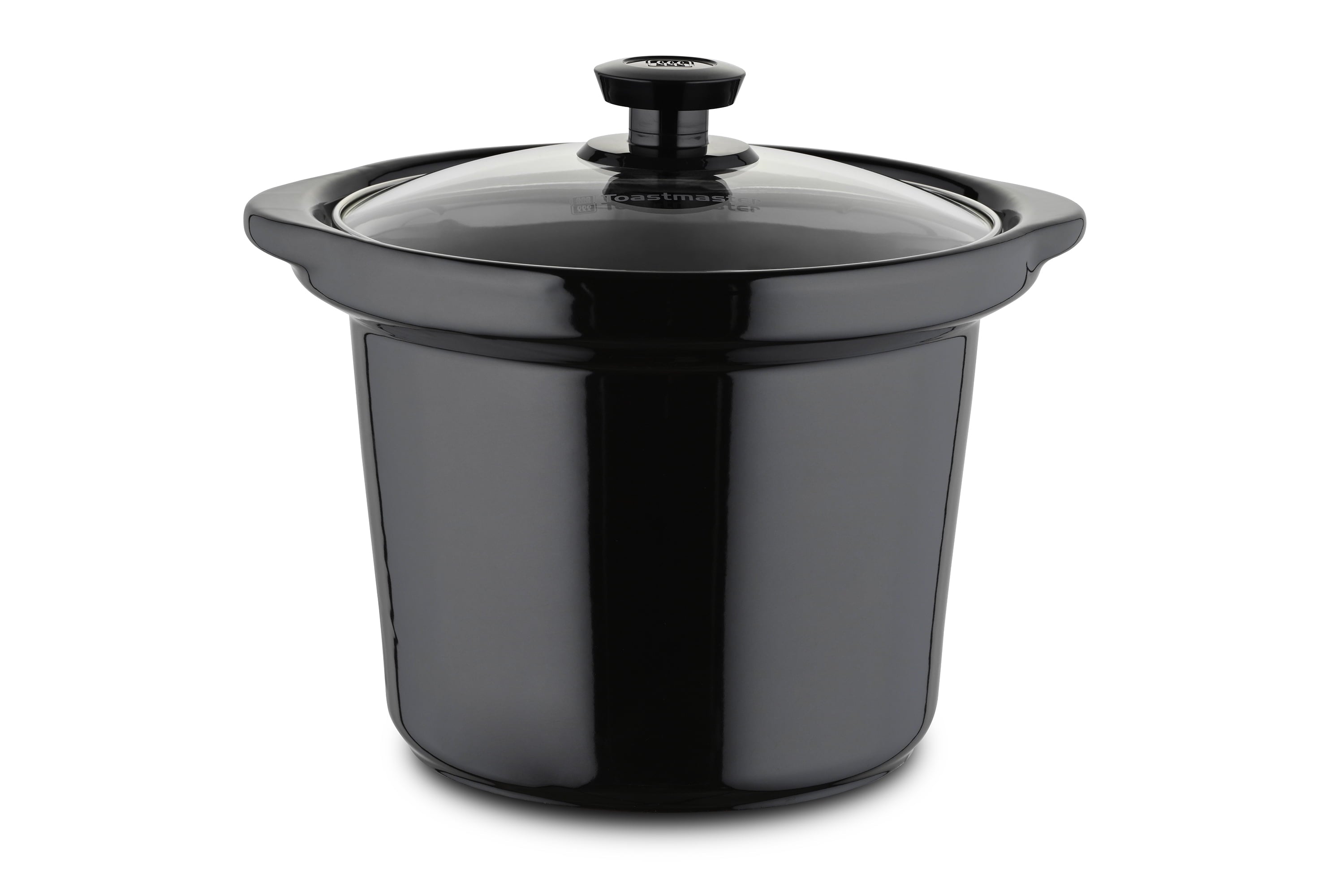 Toastmaster 4QT Black Cauldron Slow Cooker with Removable Crock and Glass Lid