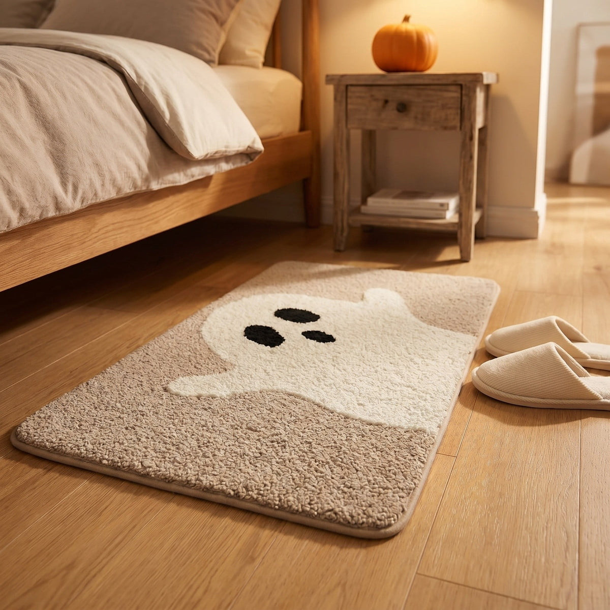 WWC Halloween Door Mat, 32x20 inch Halloween Decor Thick Non Slip Ghost doormat, Entryway Rug for Fall Party Indoor Outdoor Front Porch