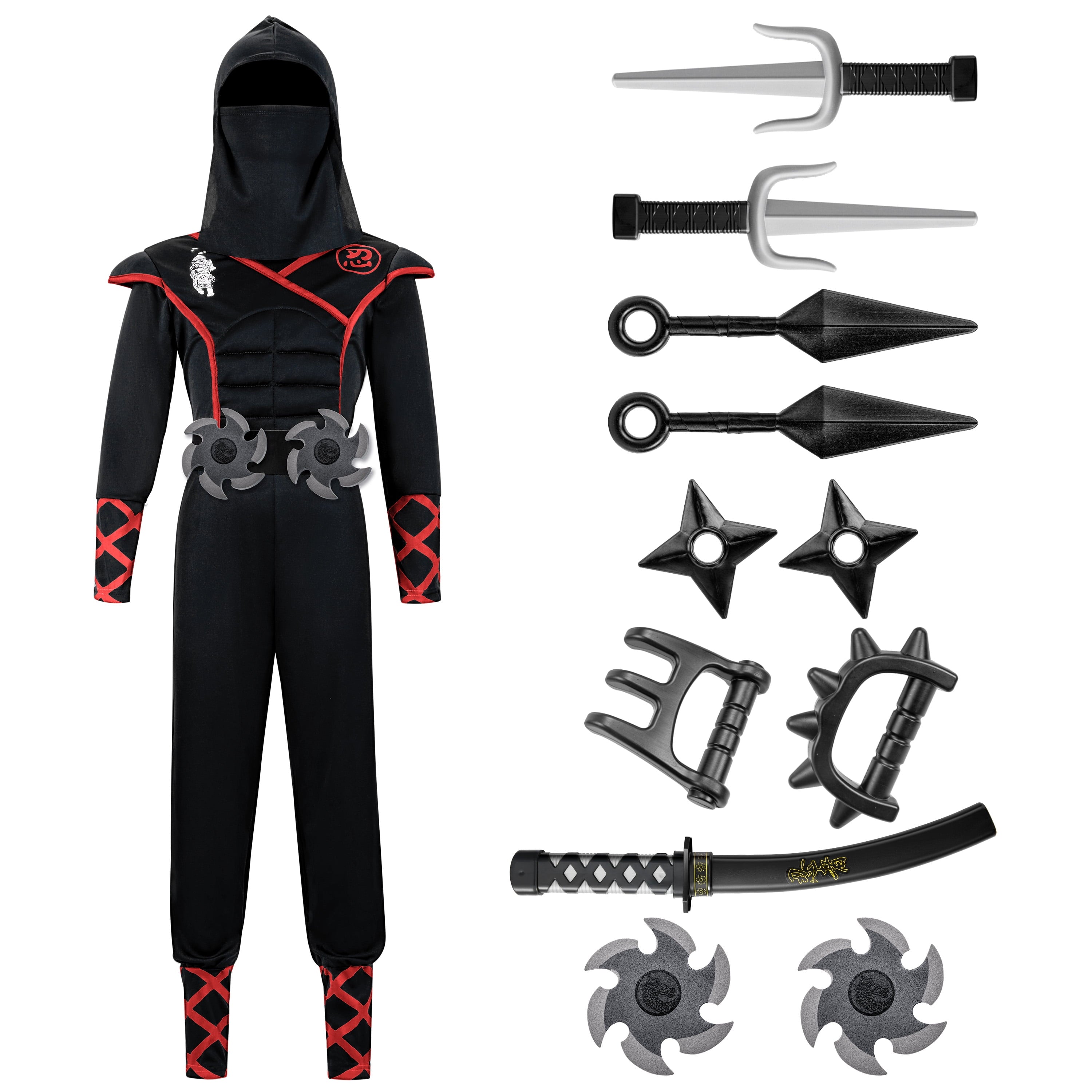 Joyfy Kids Ninja Costume for Boys Halloween Fancy Dress Costume for Kids Age 3 & up