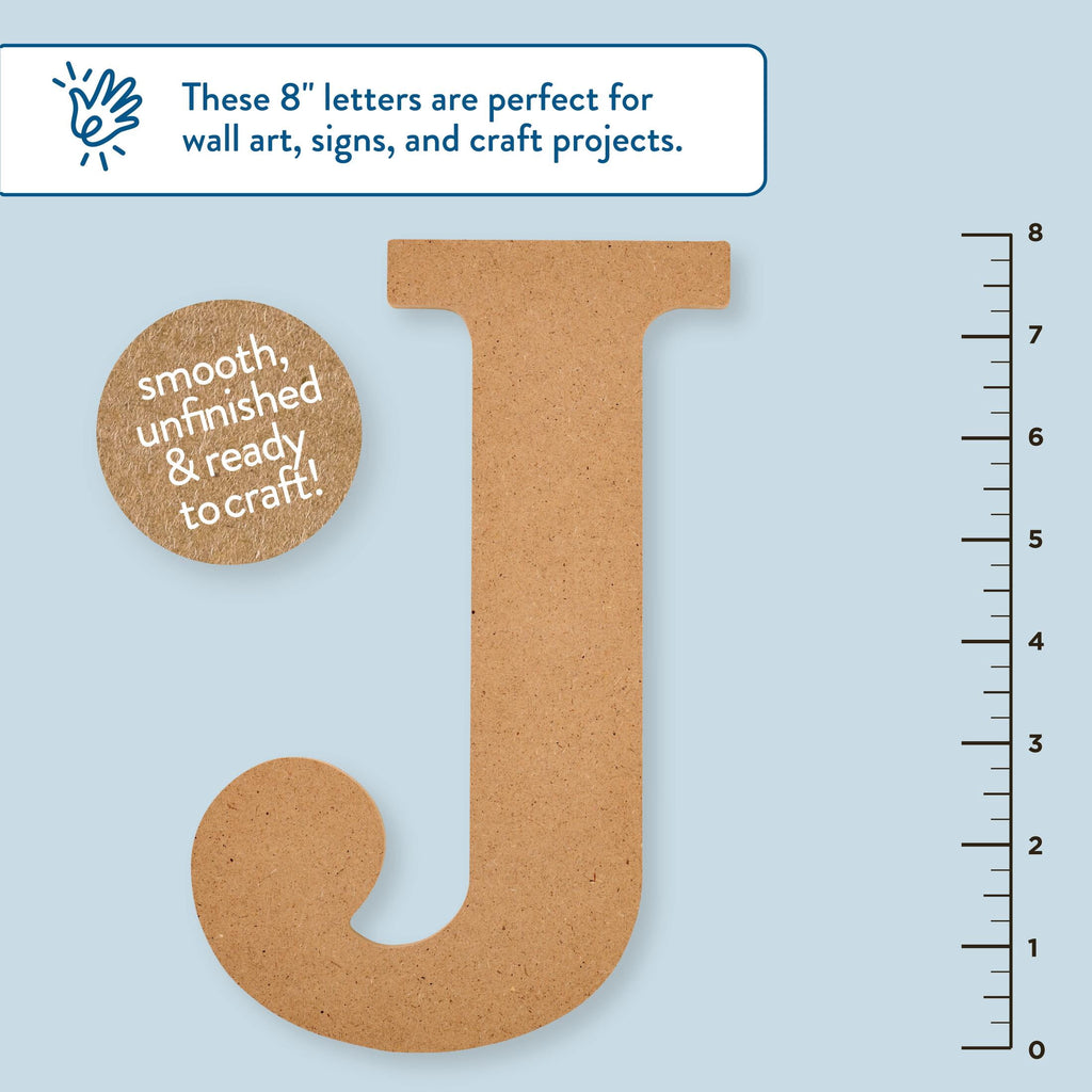 Hello Hobby Surfaces Unfinished Wood MDF Letter A, 8 in