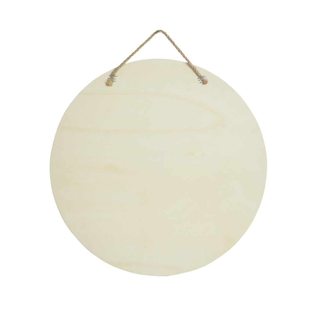 Hello Hobby Unfinished Round Wooden Plaque, 11.8 in