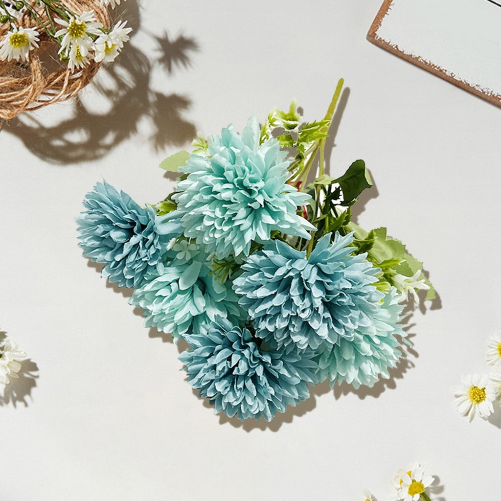 Artificial Fall Flowers Bouquet, 6 Heads Chrysanthemums Mum Spray, Fall Home Decor for Thanksgiving & Halloween, Wedding Bouquets, Kitchen Table Centerpieces, Autumn Decoration