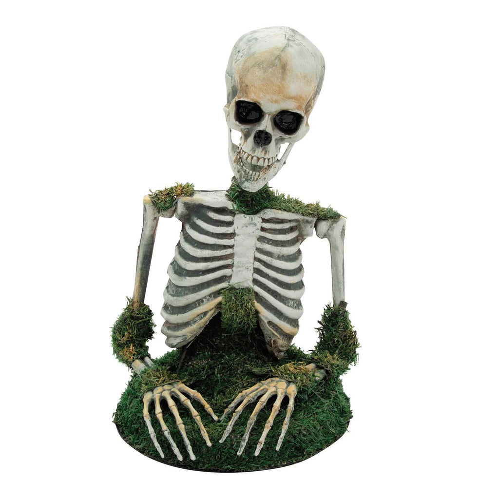 9 3/4" x 14 3/4" Mossy Skeleton Tabletop Animated Prop Halloween Decoration