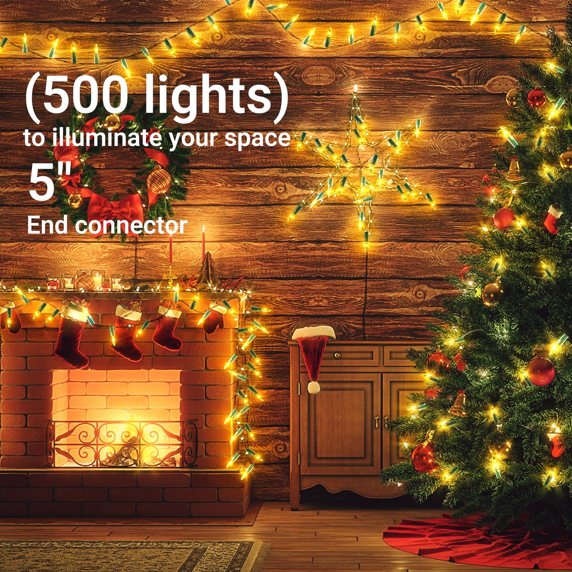 DAYBETTER Christmas String Lights, 16.4ft with 50 Count Mini Lights, Waterproof Christmas Deco Lights for Indoor and Outdoor, Christmas Tree, Garland Birthday
