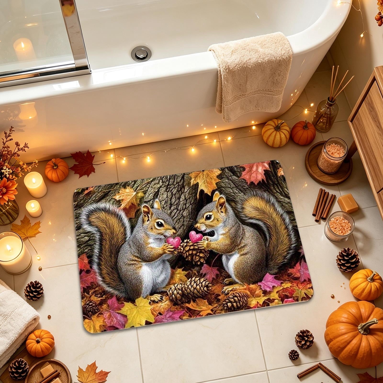 Autumn Door Mat for Entryway, 16x24 Inch, Fall-Themed Floor Doormat for Home Decor, Non-Slip Rug Mat for Living Room, Kitchen, Bedroom, Gifts for Fall Lovers (E)