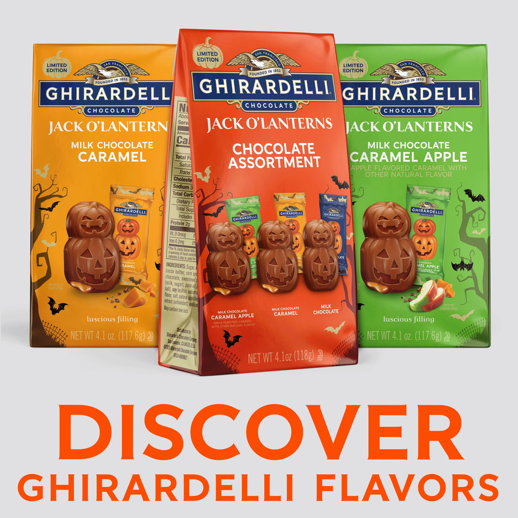 GHIRARDELLI Jack O' Lanterns Chocolate Assortment, 4.1 oz Bag