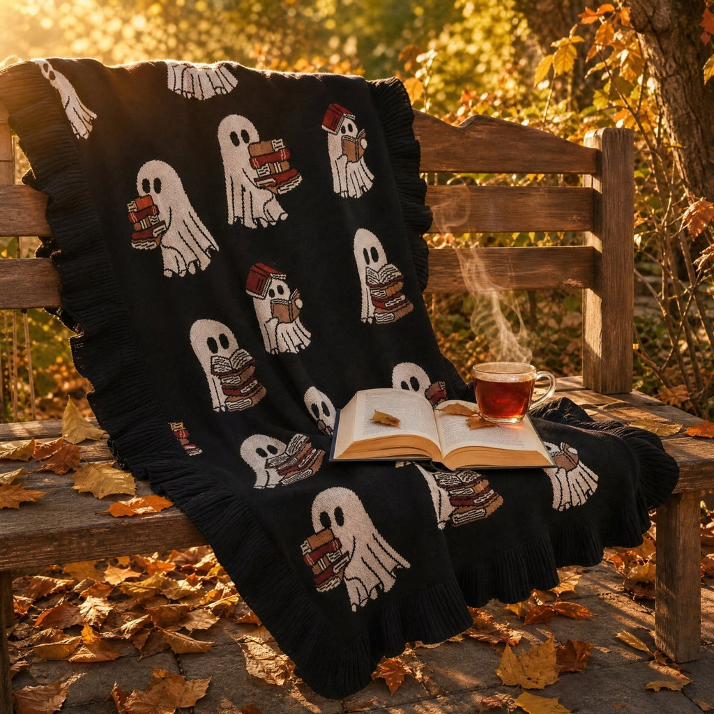Vggrvlo Up to 25% Off Halloween Halloween Themed Throw Blanket Autumn Leaves Fall Throw Blanket for Couch Cute Halloween Blanket for G-irls B-oys K-ids Women Men