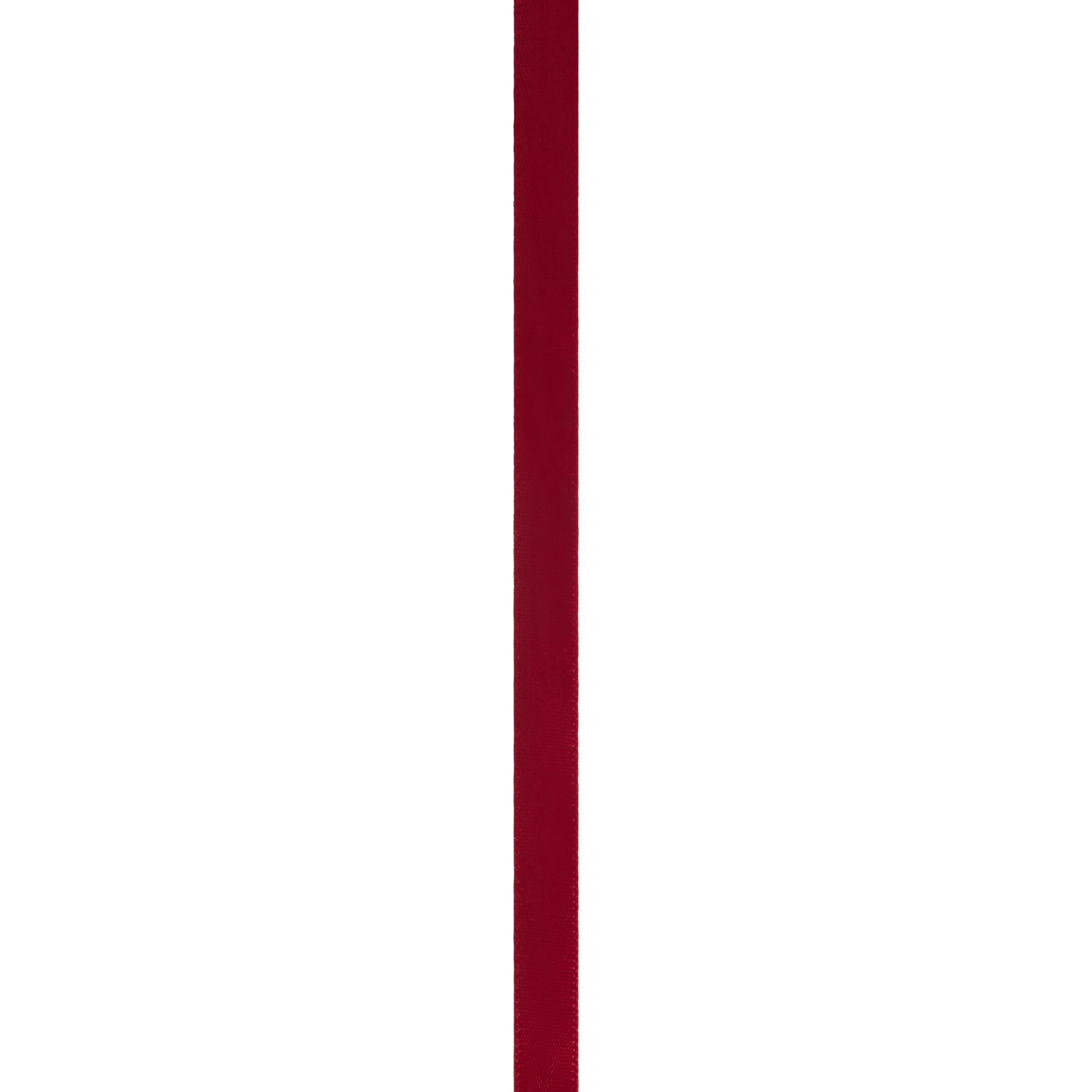 Offray Ribbon, Red Wine 3/8 inch Single Face Satin Polyester Ribbon, 18 feet