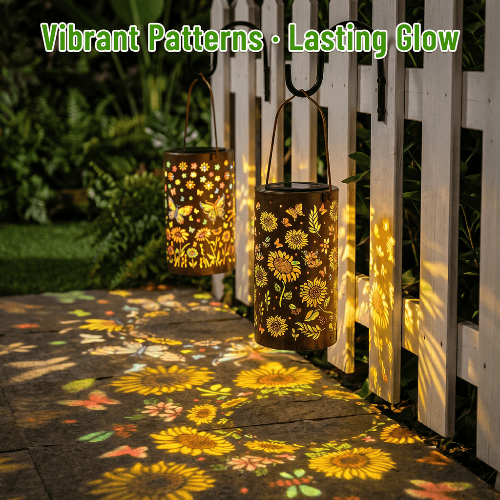 Colorful Solar Lanterns IP65 Outdoor Waterproof, Mother's Day Gifts for Women Mom Grandma - LED Colorful Sunflower Solar Lights Metal Hanging Lantern for Patio Yard Porch