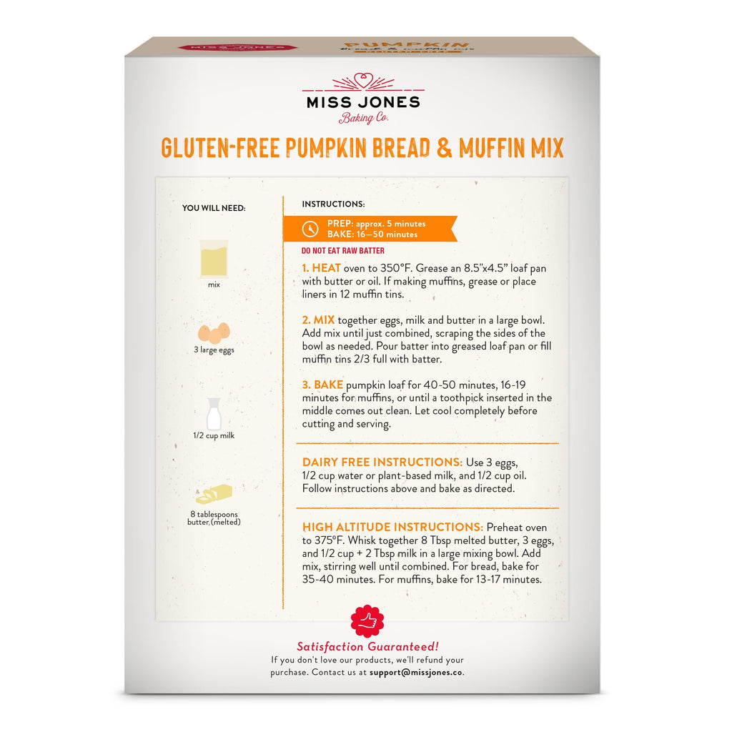 Miss Jones Baking Co. Gluten Free Pumpkin Bread Mix 14oz