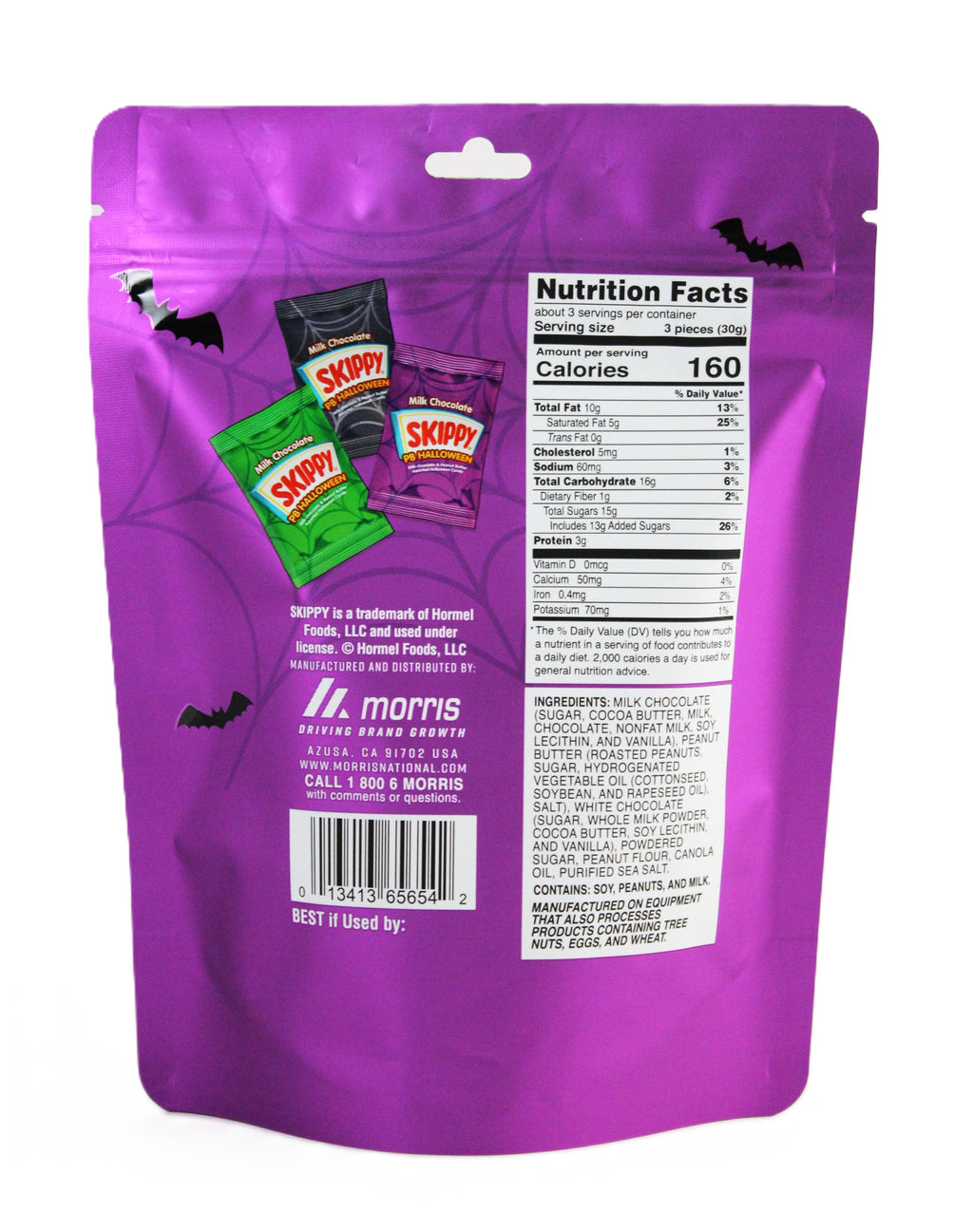 SKIPPY Milk Chocolate Peanut Butter Halloween Shapes Candy, Individually Wrapped